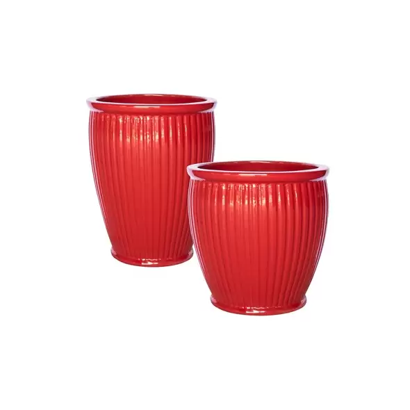 MCarr 30pc Ribbed Round Planter Pallet Red