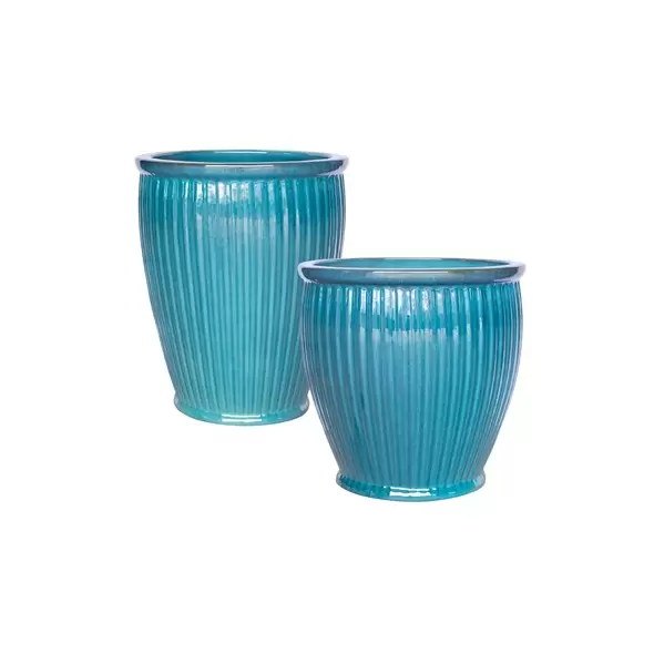 MCarr 30pc Ribbed Round Planter Pallet Ultra Marine