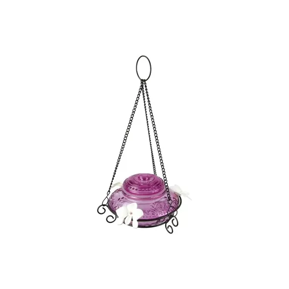Natures Way 14oz Antique Glass Top-Fill Hummingbird Feeder Plum
