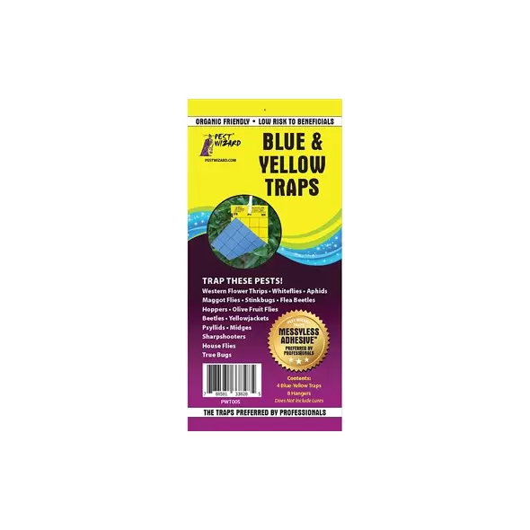 Pest Wizard 4pk Sticky Trap Blue/ Yellow