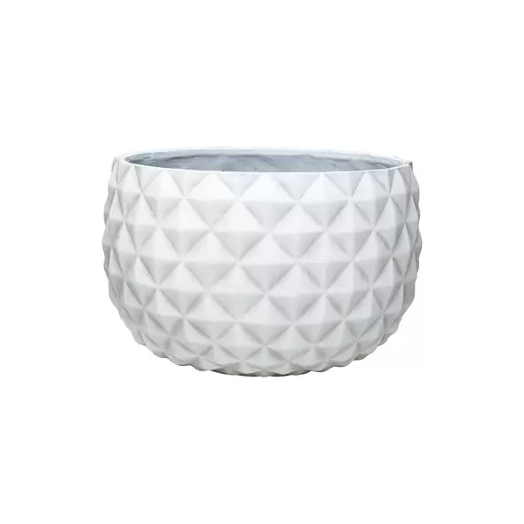 Southern Patio 12" Low Pineapple Planter White