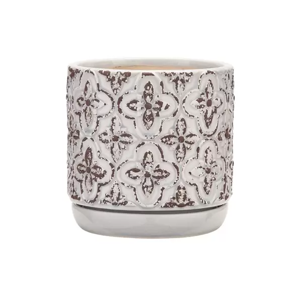 Southern Patio 6" French Rustic Planter White Finish