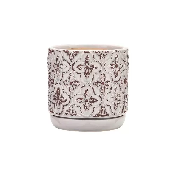 Southern Patio 8" French Rustic Planter White Finish