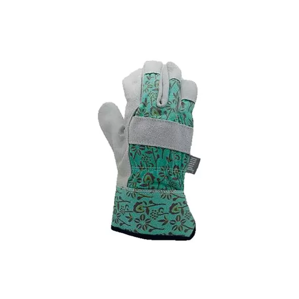 SWI Mud M/ L Womens Split Leather Palm Teal Floral