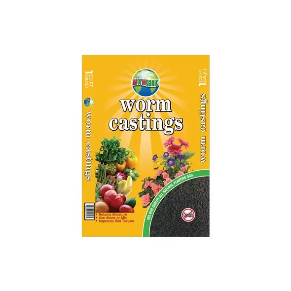 WormGanics 1cf OrganicWorm Castings 60/PL