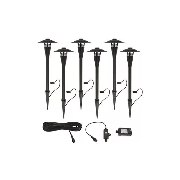 Moonrays 6pk Black Metal Pathway Kit