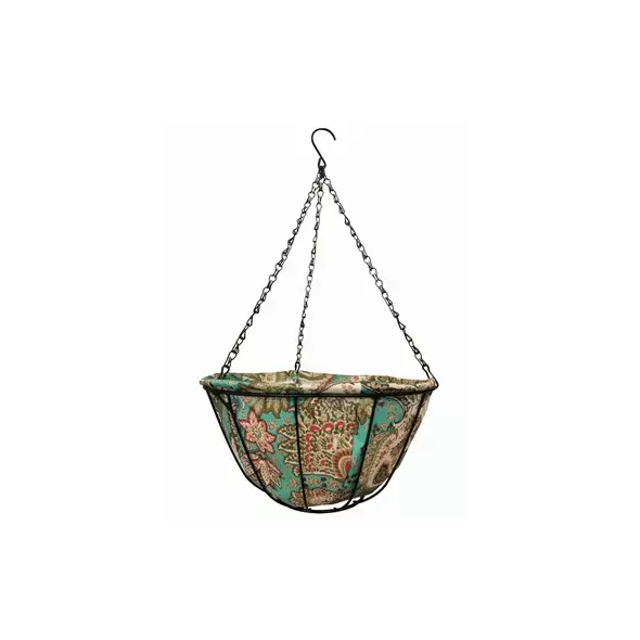 Gardener Select 14" Hanging Basket Blue Brown Fabric Coco Liner 6/CS