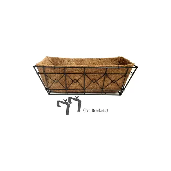 Gardener Select 20" Black Plaid Window/Deck Planter 20"wx7.5"h 2 Brackets Enclosed 6/CS
