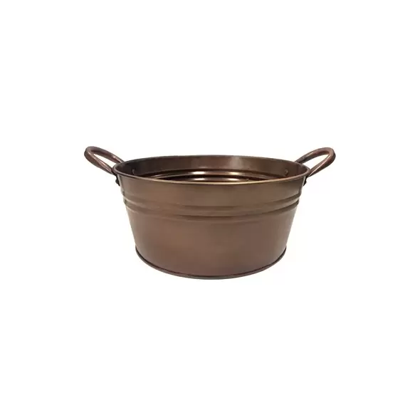 Gardener Select 9" Round Short Tin Bucket Antique Copper 9"wx10"h 12/CS