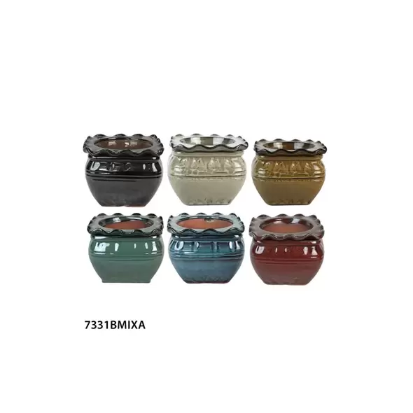 MCarr 8PC 5.3" Self Water Scallop Pot Mixed Asst