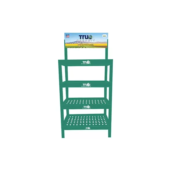 True Organic 1pc Green 4 Shelf Rack Display