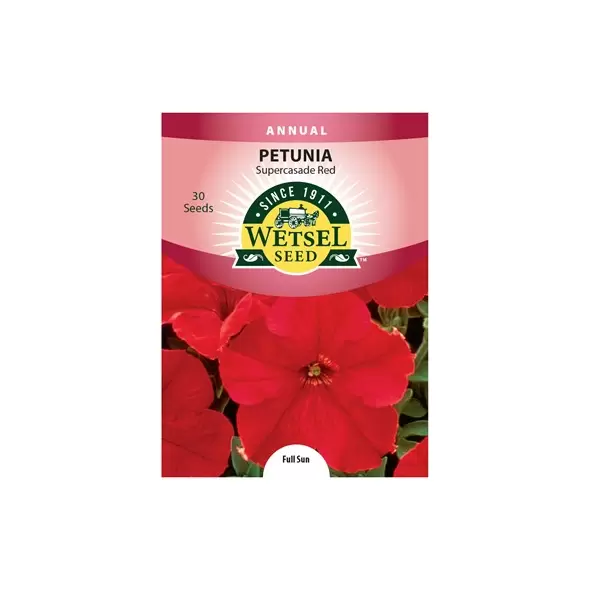 PETUNIA,RED SUPERCASCADE 30 SD