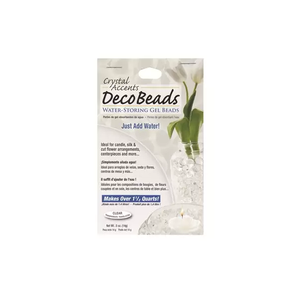 JRM Deco Beads Clear In Retail Packet