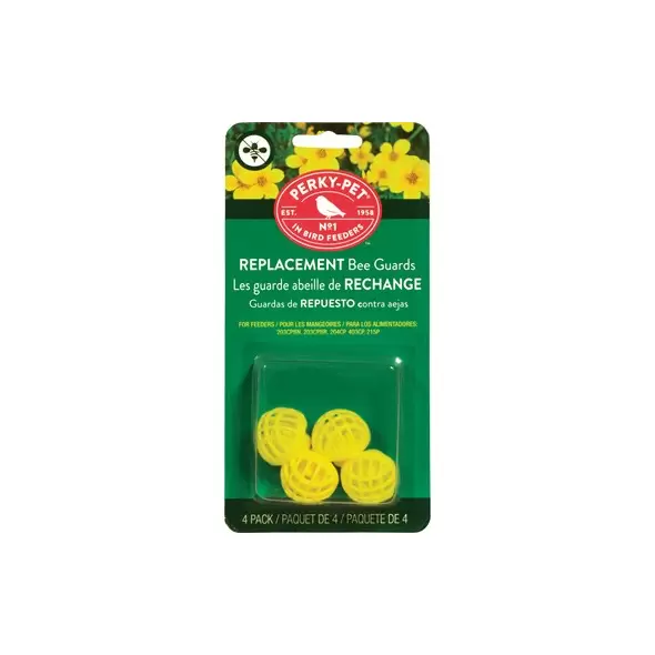 Perky Pet Yellow Bee Guards 4/card Fit 203s