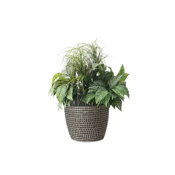 Algreen 16"x14" Mosaic Planter Brown