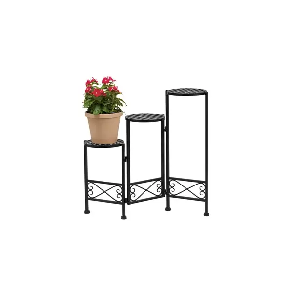 Deer Park 3 Step Folding Plant Stand Black