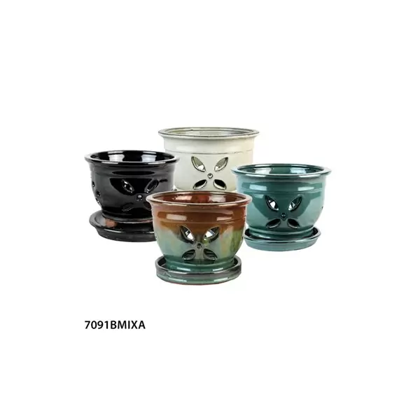 MCarr 12PC 5.5" Four Petal Orchid Pot Mixed Asst