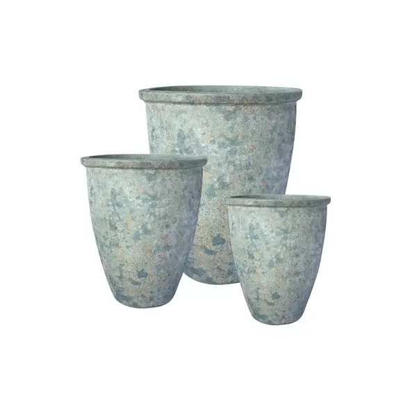 MCarr 6pc Tall Large Rim Round Planter Pallet Full Volcanic Yellow Green