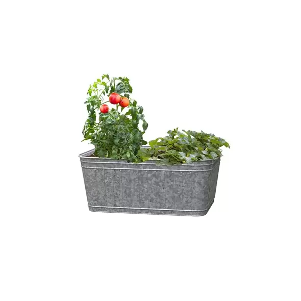 Panacea Rectangle Beverage Tub Planter Galvanized