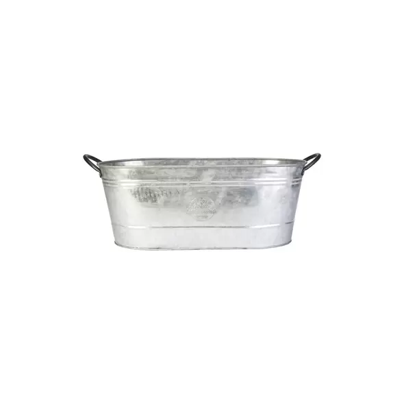 Panacea 16" Oval Washtub Planter Aged Galvanized