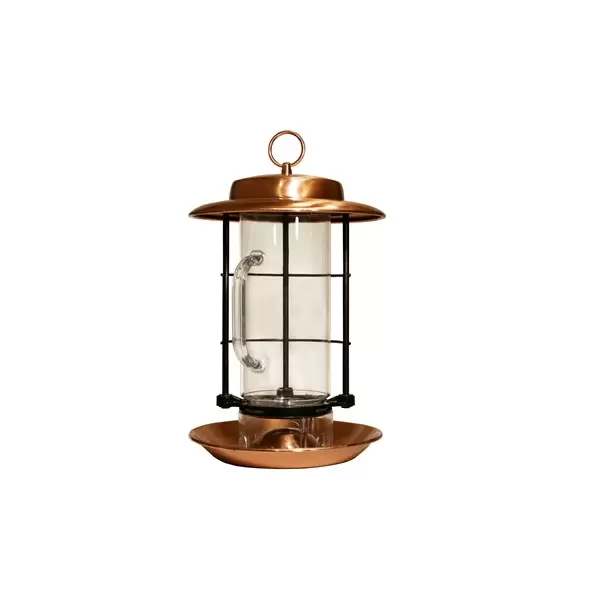 Woodlink Hopper + Seed Scoop Feeder CopperTop Metal