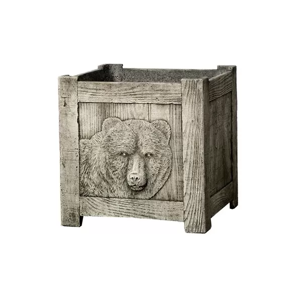MCarr 3pc Square Bear Planter Set Barn Gray