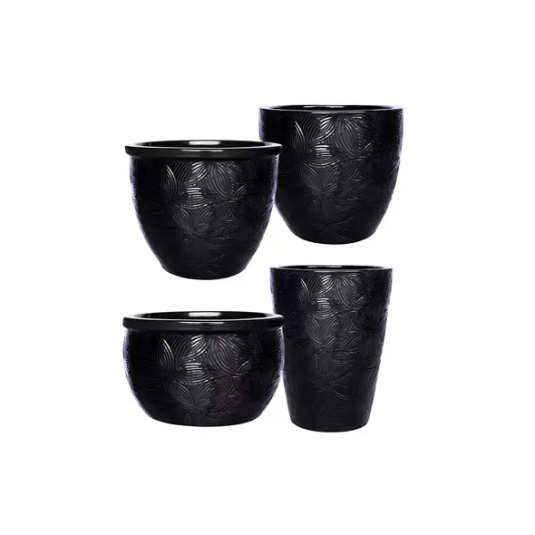 MCarr 26pc Bold Floral Planter Pallet Glossy Black