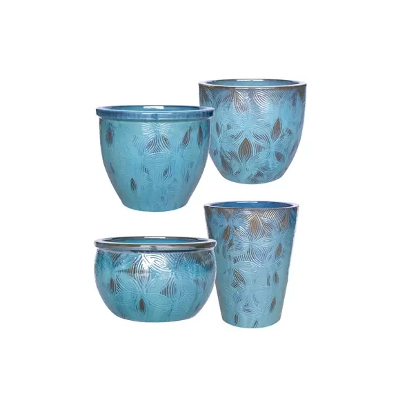 MCarr 26pc Bold Floral Planter Pallet Ultra Marine