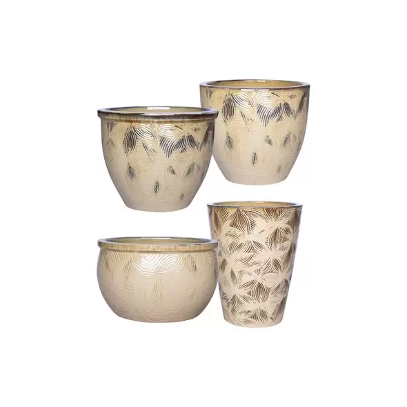 MCarr 26pc Bold Floral Planter Pallet Yellow Cream