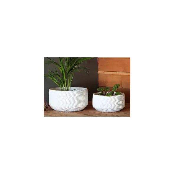 Avenue 8.5" Corrugated Bowl Planter WCC