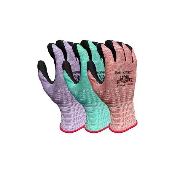 BGC EcoMaster Foam Nitrile Palm Glove XS Asst Colors Recy Poly Shell