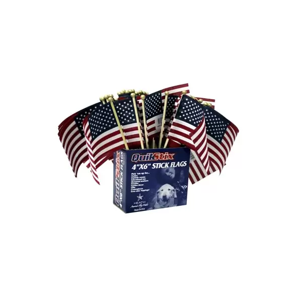 Heath 72ct 4"x6" Stick Flag with Ball Tip Display Pack with UPC