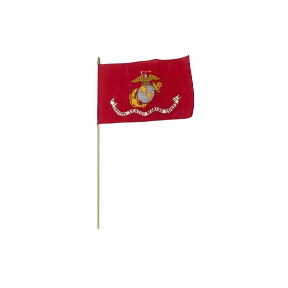 FlagZone 12"x18" Marine Corps Poly Cotton Stick