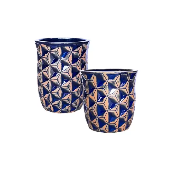 MCarr 30pc Tall Hexagon Planter Pallet Scraped Blue