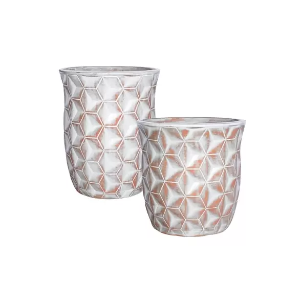 MCarr 30pc Tall Hexagon Planter Pallet Scraped White