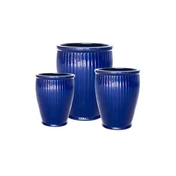 MCarr 15pc Tall Ribbed Planter Pallet Admiral Blue