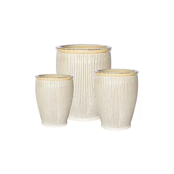 MCarr 15pc Tall Ribbed Planter Pallet Light Cream