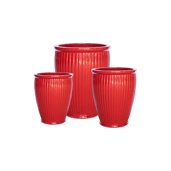 MCarr 15pc Tall Ribbed Planter Pallet Red