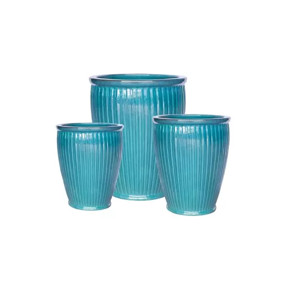 MCarr 15pc Tall Ribbed Planter Pallet Ultra Marine