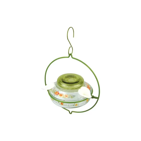 Natures Way 13oz Deco Glass Top-Fill Hummingbird Feeder Gardenia Bouquet