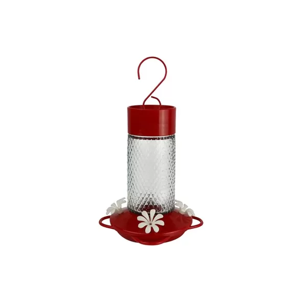 Natures Way 13oz Glass Hummingbird Feeder Charming Cherry