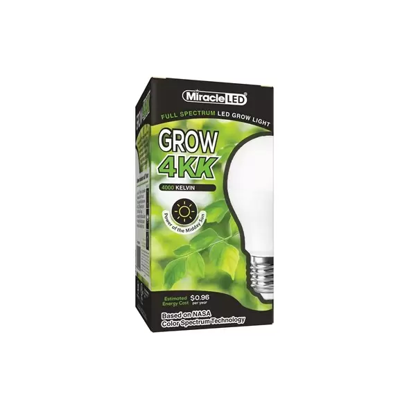 Miracle LED 4KK Grow Light - Full Spectrum LED - Replaces up to 100W - Grow Bulb for DIY Gardening