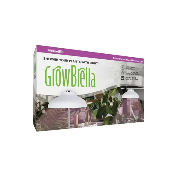 Miracle LED 2pk Grow-Brella Planter Stake LED Grow Light
