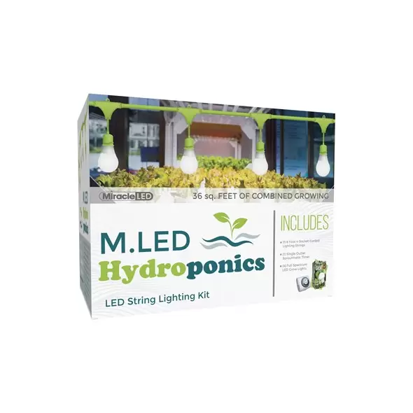Miracle LED Hydroponics 1-Zone Grow Light Kit - 4-Socket - 6-Foot - Ultra Grow Lite - Full Spectrum Grow Bulbs