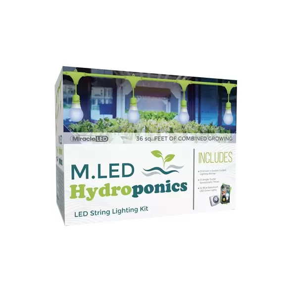 Miracle LED Hydroponics 1-Zone Grow Light Kit - 4-Socket - 6-Foot - Ultra Grow Lite - Blue Spectrum Grow Bulbs