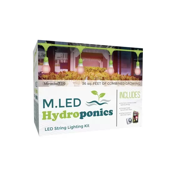 Miracle LED Hydroponics 1-Zone Grow Light Kit - 4-Socket - 6-Foot - Ultra Grow Lite - Red Spectrum Grow Bulbs