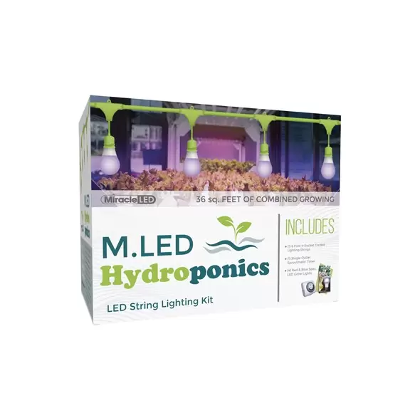 Miracle LED Hydroponics 1-Zone Grow Light Kit - 4-Socket - 6-Foot - Ultra Grow Lite - Red & Blue Spectrum Grow Bulbs