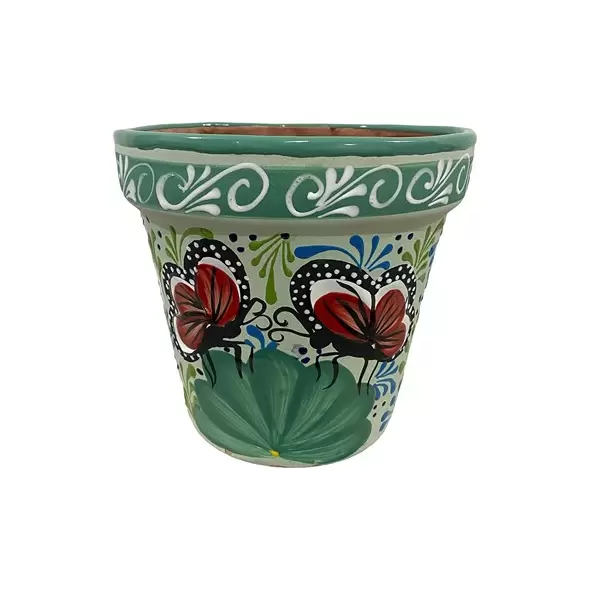 Talavera 12" Bella Especial Flower Pot Teal