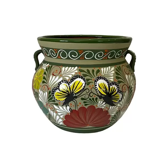 Talavera 14" Bella Especial Michoacana Pot Green