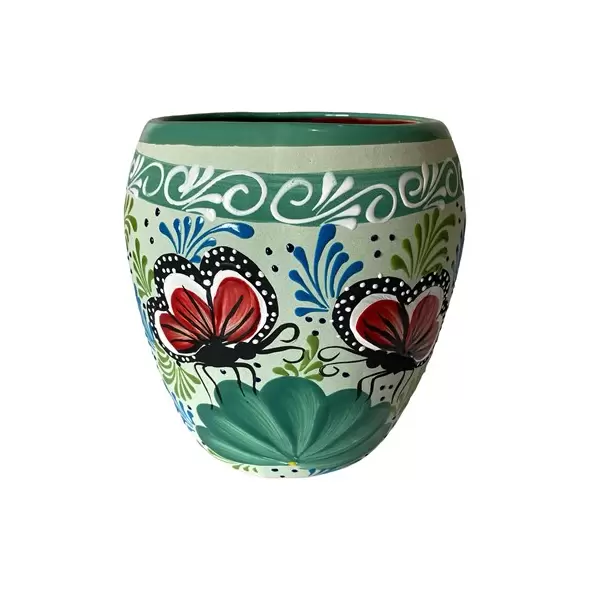 Talavera 12" Bella Especial Ovalo Pot Teal